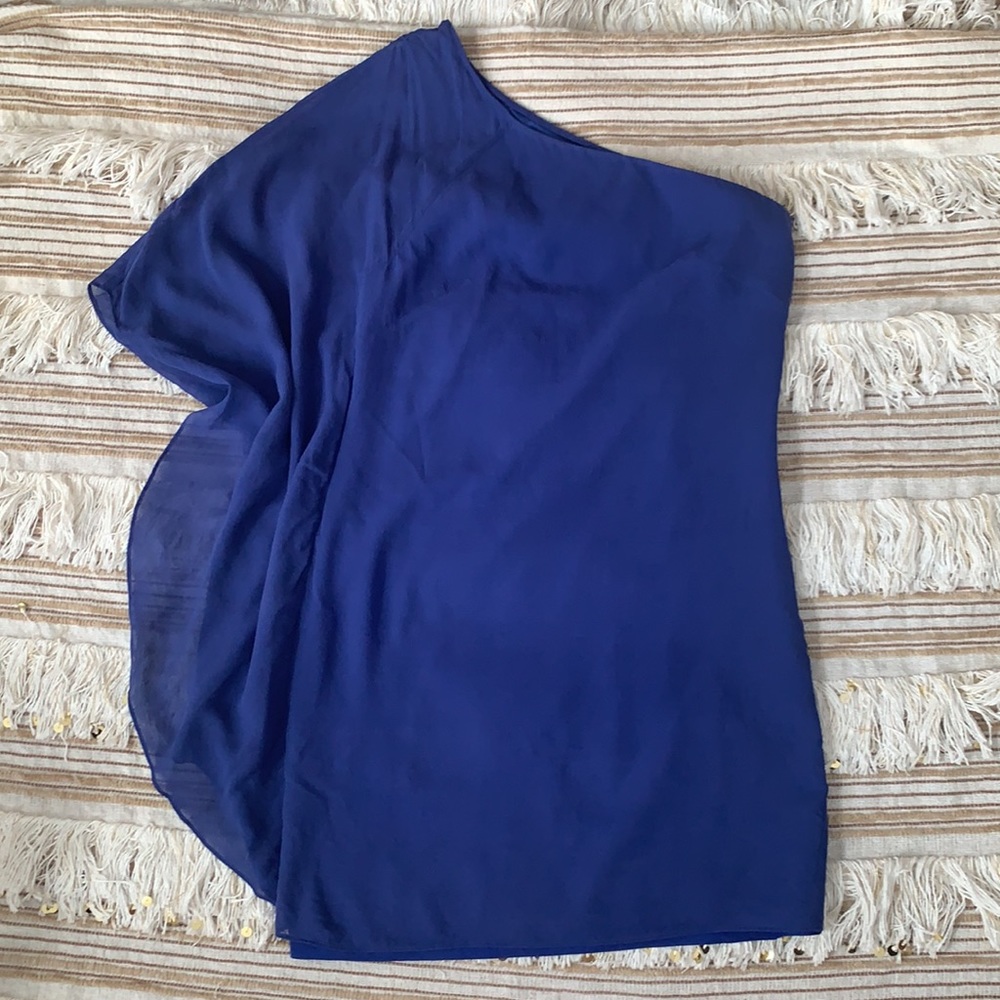 💙 Trina Turk One Shoulder Blue Mini Dress Size 4